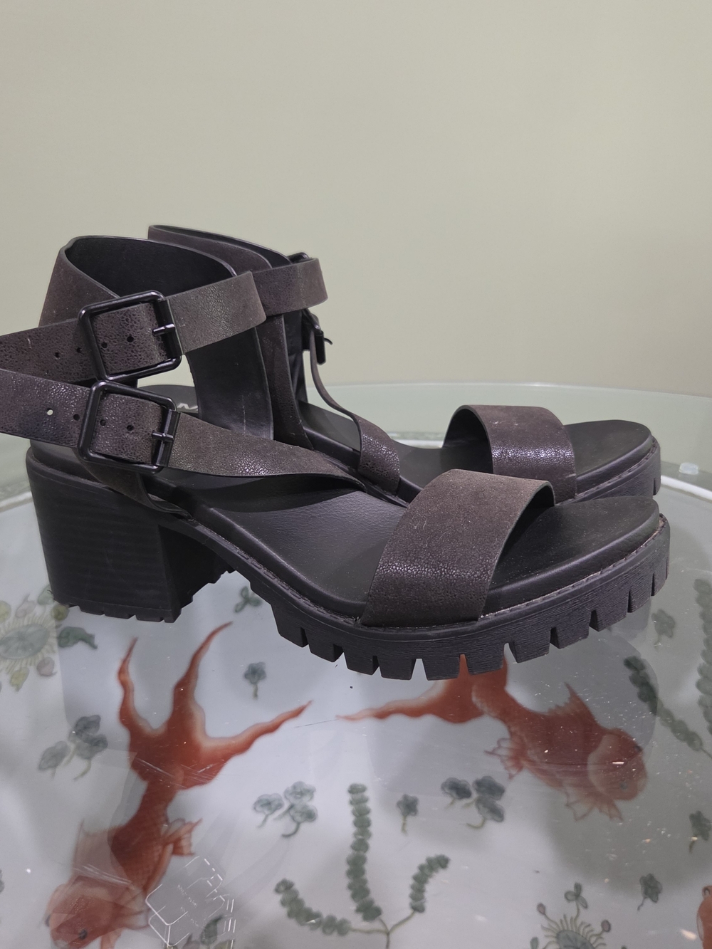 Mia Girl Black Chunky Platform Sandals